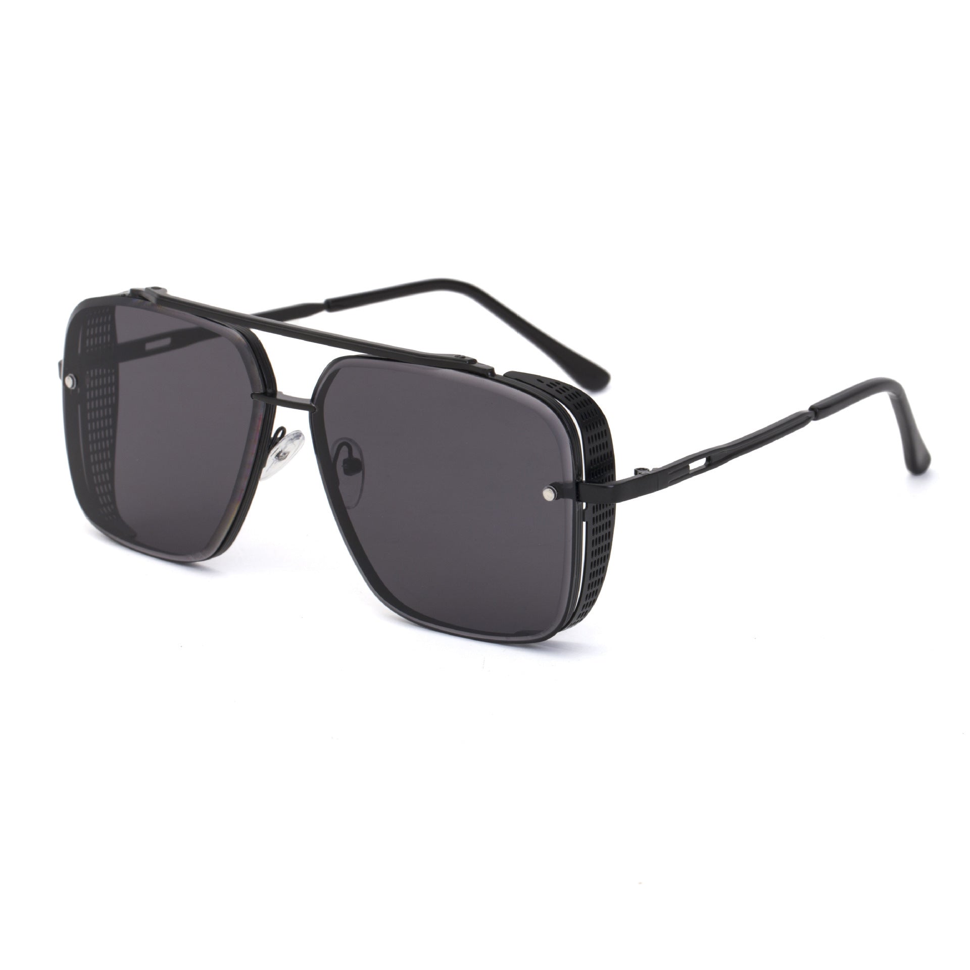 Steampunk Style Hollow Square Frame Double Bridge Sunglasses for Men Steampunk Sunglasses for Women European and American sunglasses