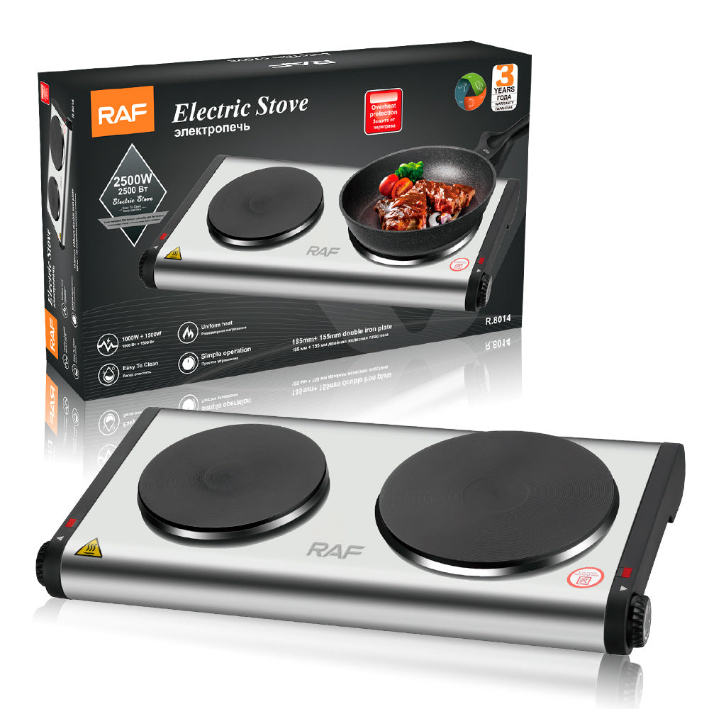 RAF European Standard Electric Stove Household Closed Electric Stove Insulation Double Burner Constant Temperature Universal Electric Stove R8014