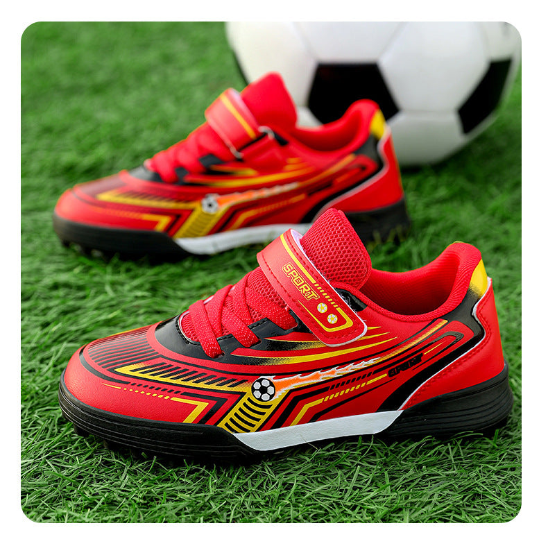 Professional Boys' Lightweight Breathable Training Shoes with Velcro for Primary and Secondary School Students2025Fashion Trendy Short Spike Sneakers