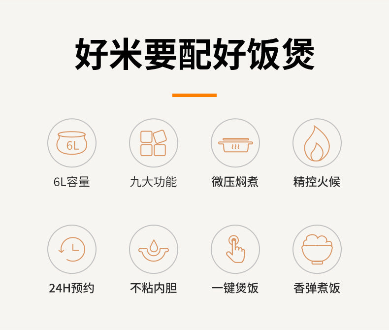 Manufacturer  Control Large Capacity5L6L Steam and Cook Integrated LCD Display Pressure Cooker Rice Cooker Pressure Cooker