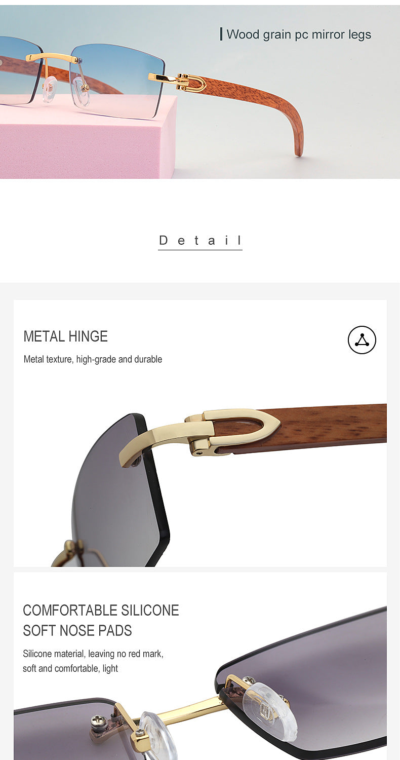 New Fashion Sunglasses for Men Ultra-Clear Frameless Sunglasses Ocean Lens Diamond Cut Edge Trendy Wholesale7533