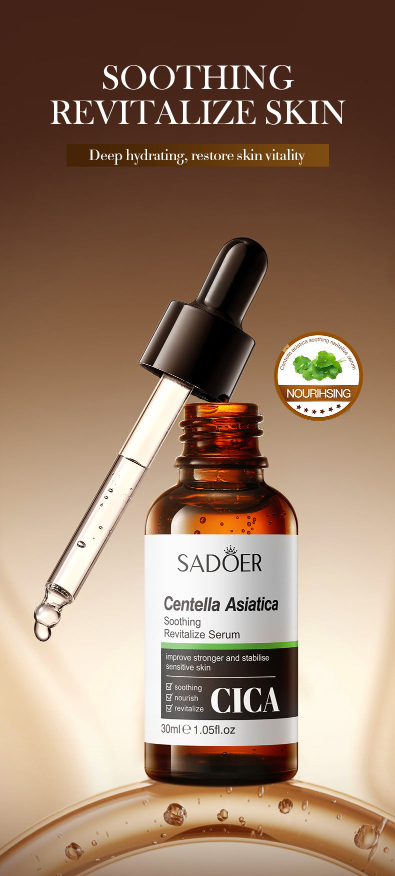Hyaluronic Acid Hydrating Moisturizing Serum SADOER Skin rejuvenation and moisturizing essence liquid cross-border wholesale