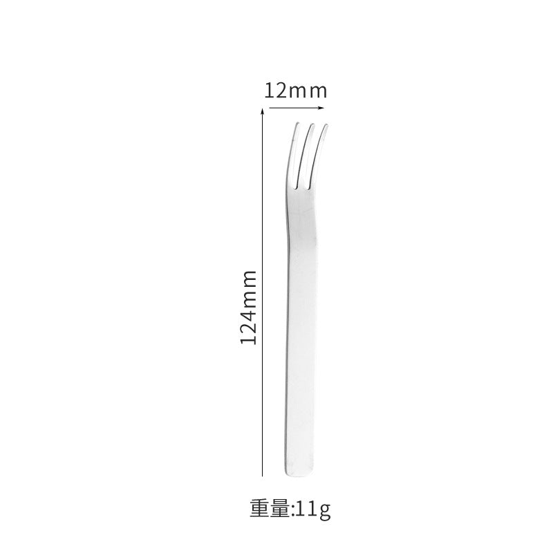304Stainless Steel Fork Hotel Restaurant Fruit Fork with Base6Home Cake Dessert Fork Set