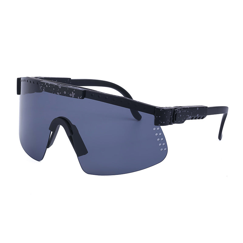 European and American Colorful Sunglasses Outdoor Cycling Windproof Sunglasses Men and Women One-piece Lens Sports Anti-ultraviolet Glasses