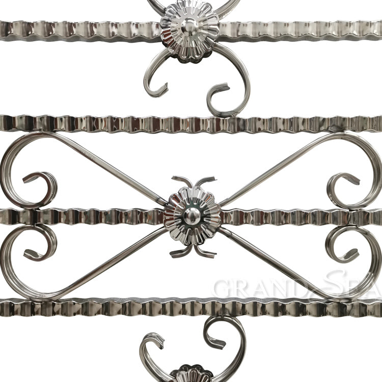 British Style Matte Silver SS 304 Stainless Steel Window Grill Design