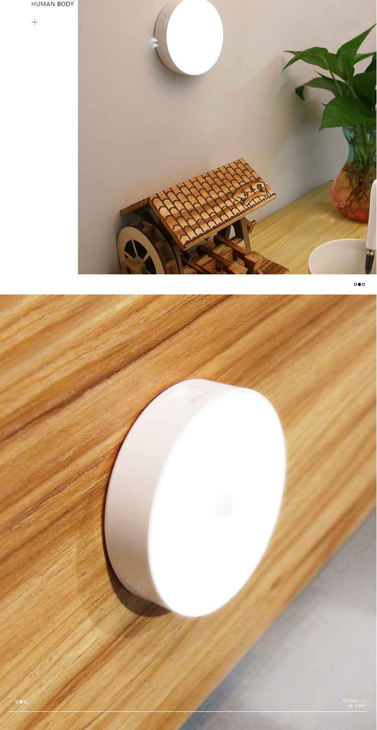 LED Intelligent Human Body Sensor Light USB Rechargeable Night Light Corridor Light Home Aisle Wardrobe Light Bedroom Bedside Light