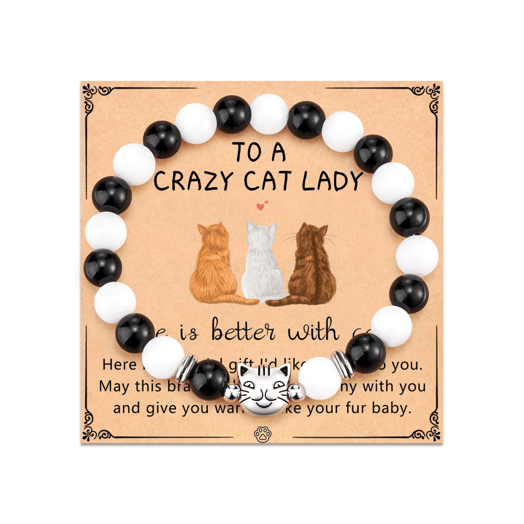 New Couple Bracelet for Women Obsidian Jewelry Versatile High-end Natural Stone Accessories Men's Cat Head Bracelet