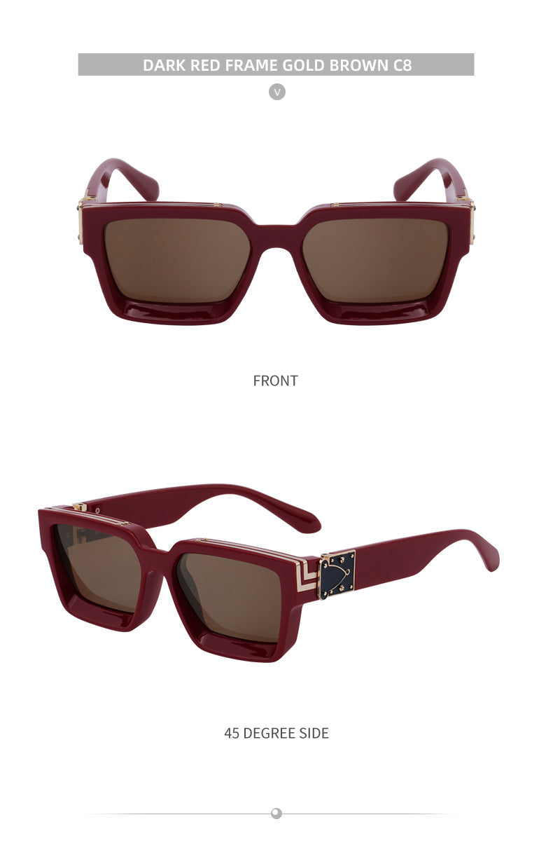 0k Billionaire Style Sunglasses Men Fashion Internet Celebrity Sunglasses Women High-end Glasses Square Frame Sunglasses
