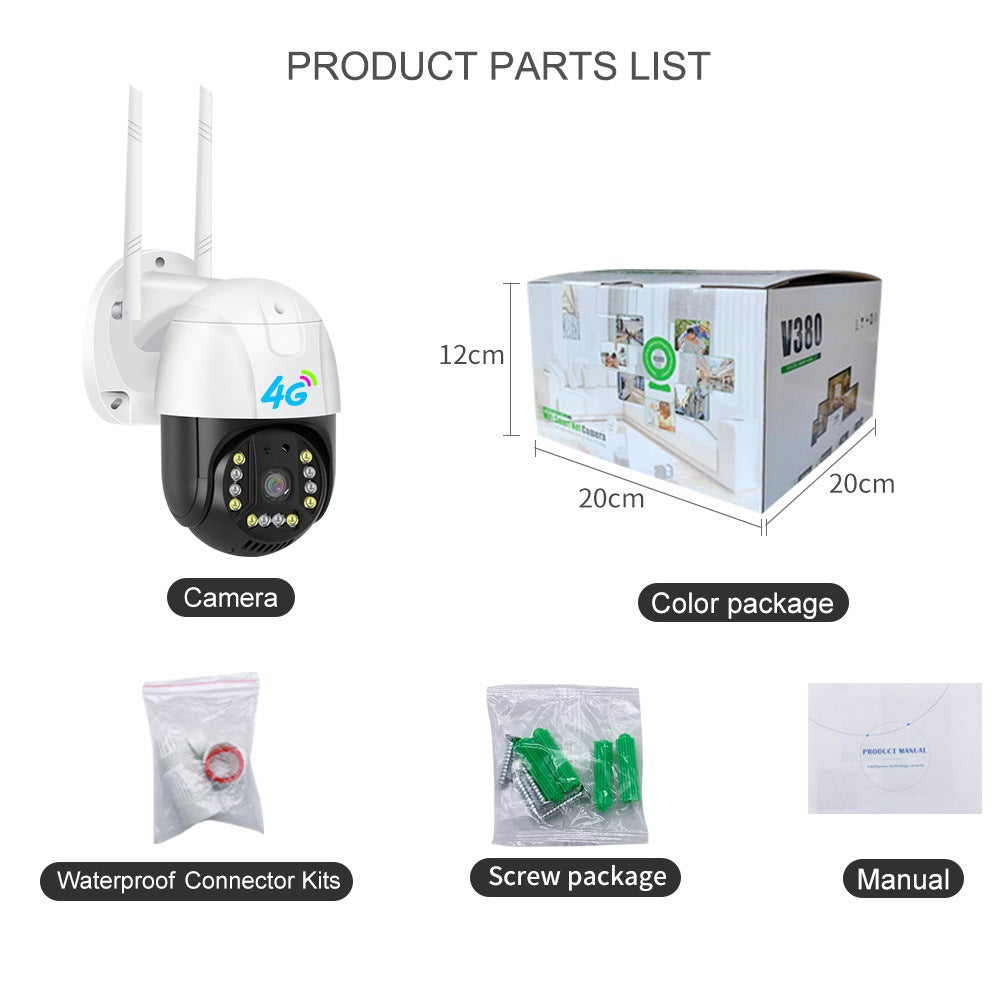 OutdoorV380WiFiCamera4G Outdoor Surveillance Camera wifi Night Vision Camera Outdoor Monitoring