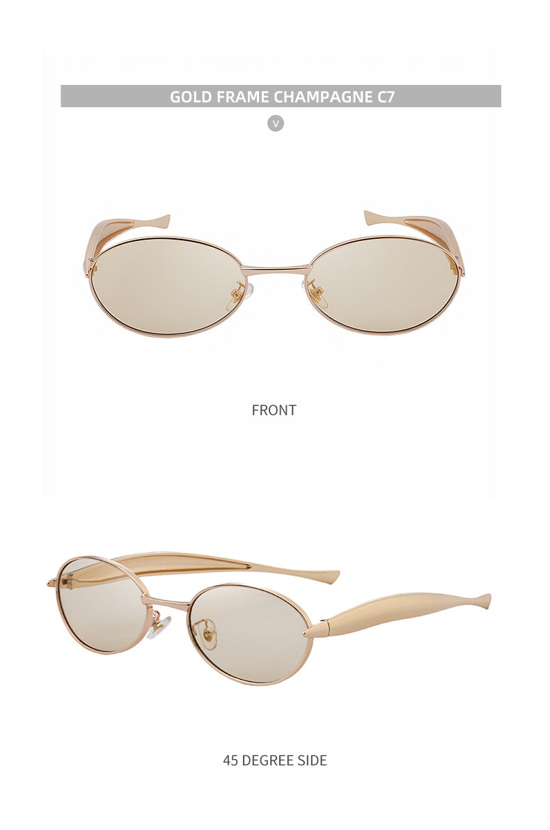 Oval Sunglasses for Women2025New European and American Style Personality Sunglasses with High-end Feel, Sun Protection, Trendy Fashion Glasses