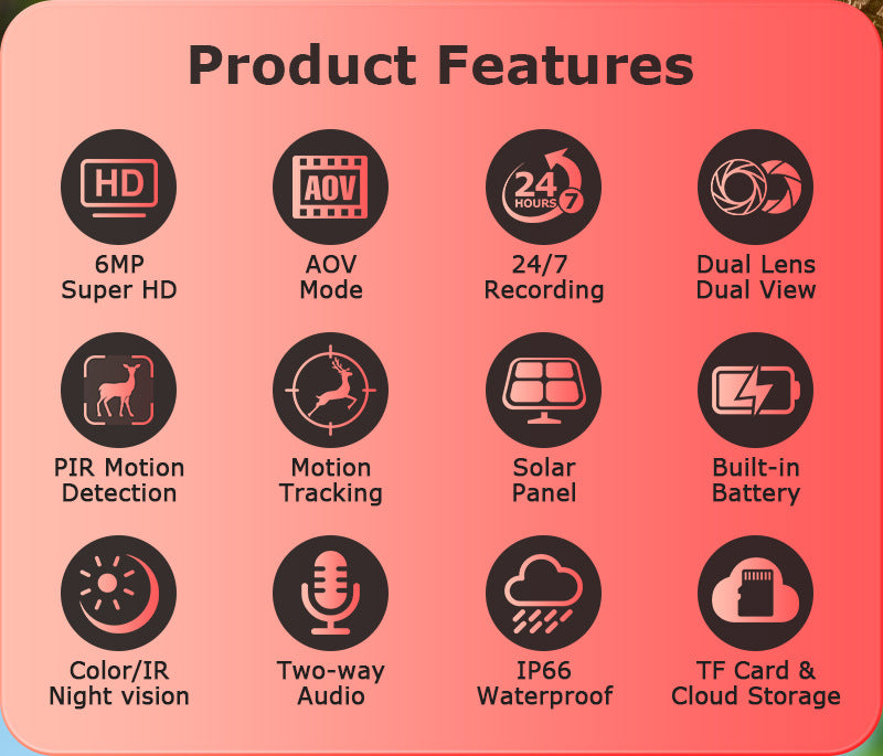AOV Low Power Consumption4G Solar camera outdoor wireless600Ten Thousand Pairs of Lenses