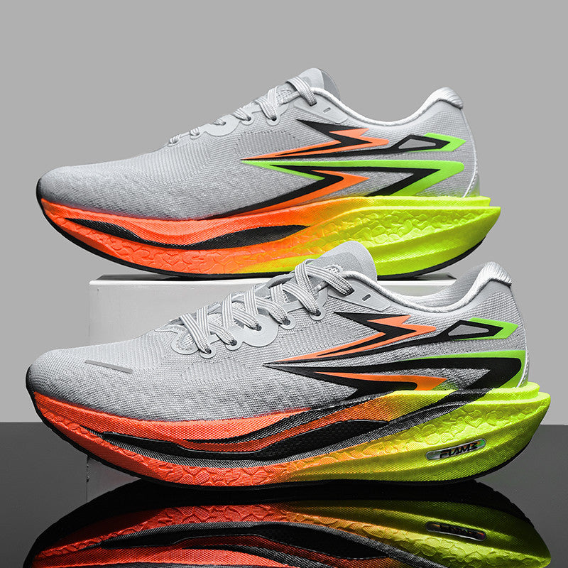 Fashion Four Seasons New Popcorn Carbon Plate Breathable Couple Running Shoes Comfortable Unisex Sports Shoes