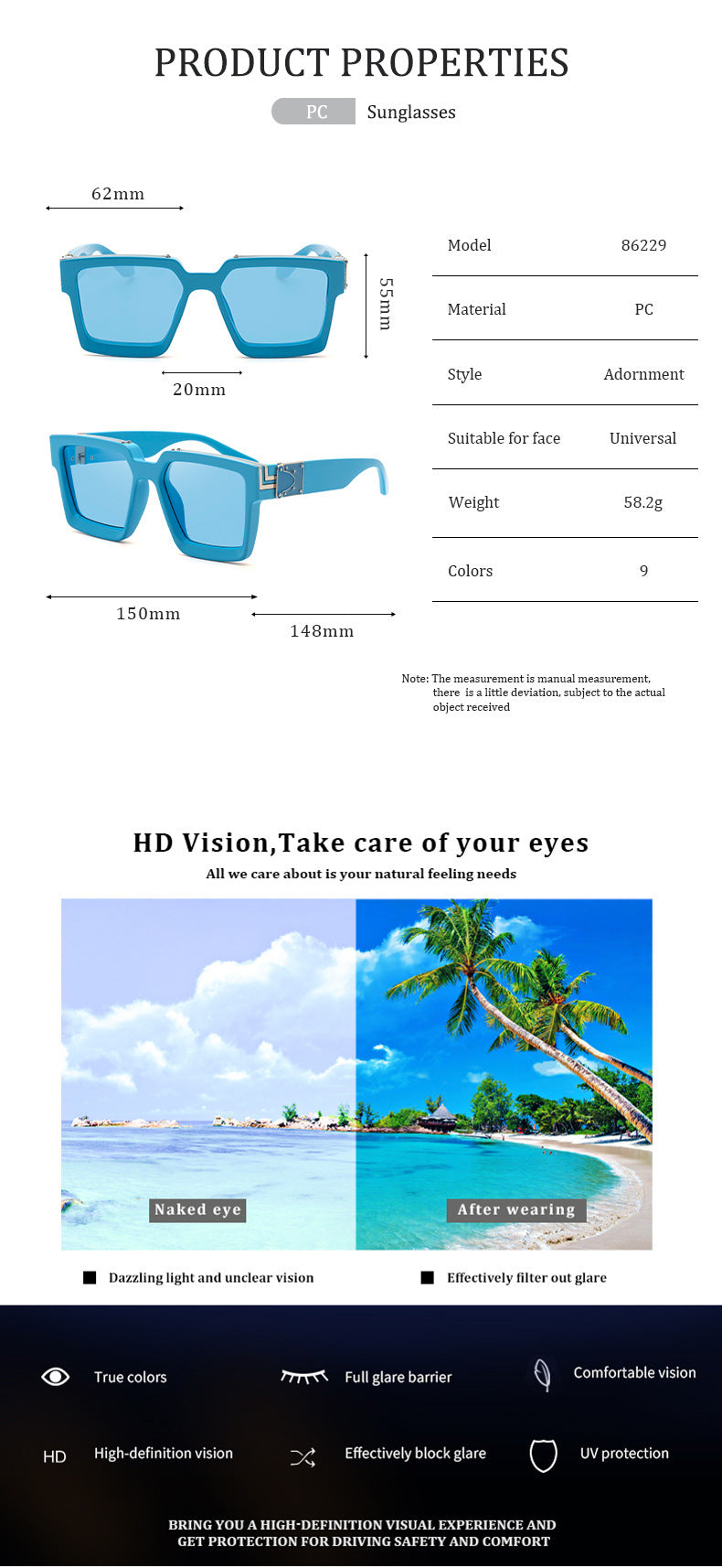 86229Large Frame Sunglasses for Women, European and American Internet Celebrity Style, 0k Fashionable Rich Men's Sunglasses sunglasses