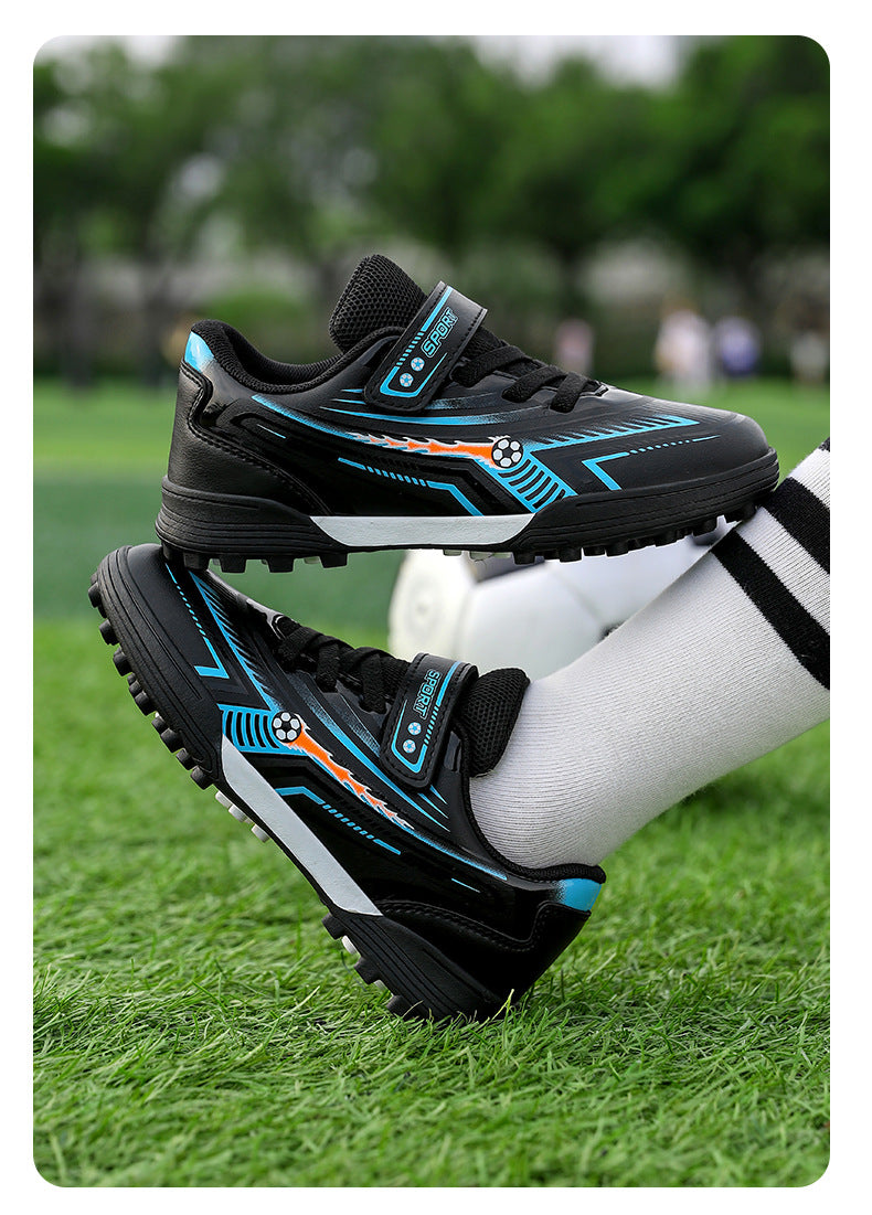 Professional Boys' Lightweight Breathable Training Shoes with Velcro for Primary and Secondary School Students2025Fashion Trendy Short Spike Sneakers