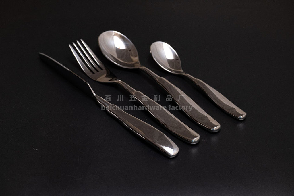 304Stainless Steel Spoon with Thickened Handle, Simple Household Knife, Fork, Spoon, Western Restaurant Supplies, Cutlery Set Wholesale