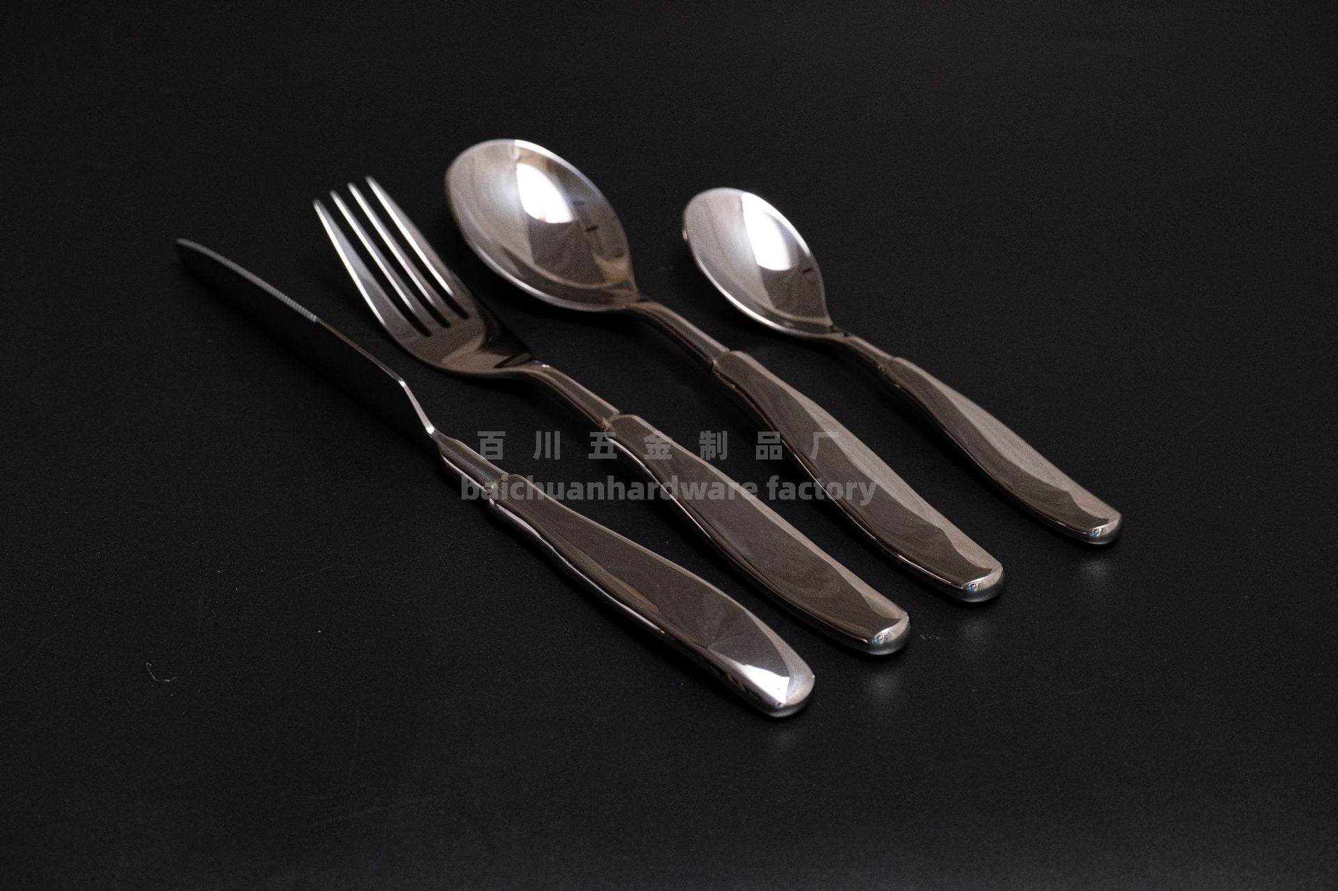 304Stainless Steel Spoon with Thickened Handle, Simple Household Knife, Fork, Spoon, Western Restaurant Supplies, Cutlery Set Wholesale
