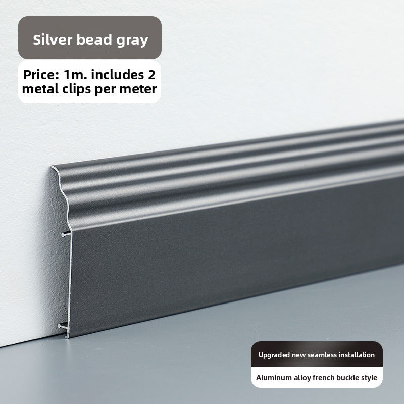 Aluminum alloy skirting board7cm Ultra-narrow double-layer snap-on skirting board, ultra-thin self-adhesive metal aluminum alloy baseboard
