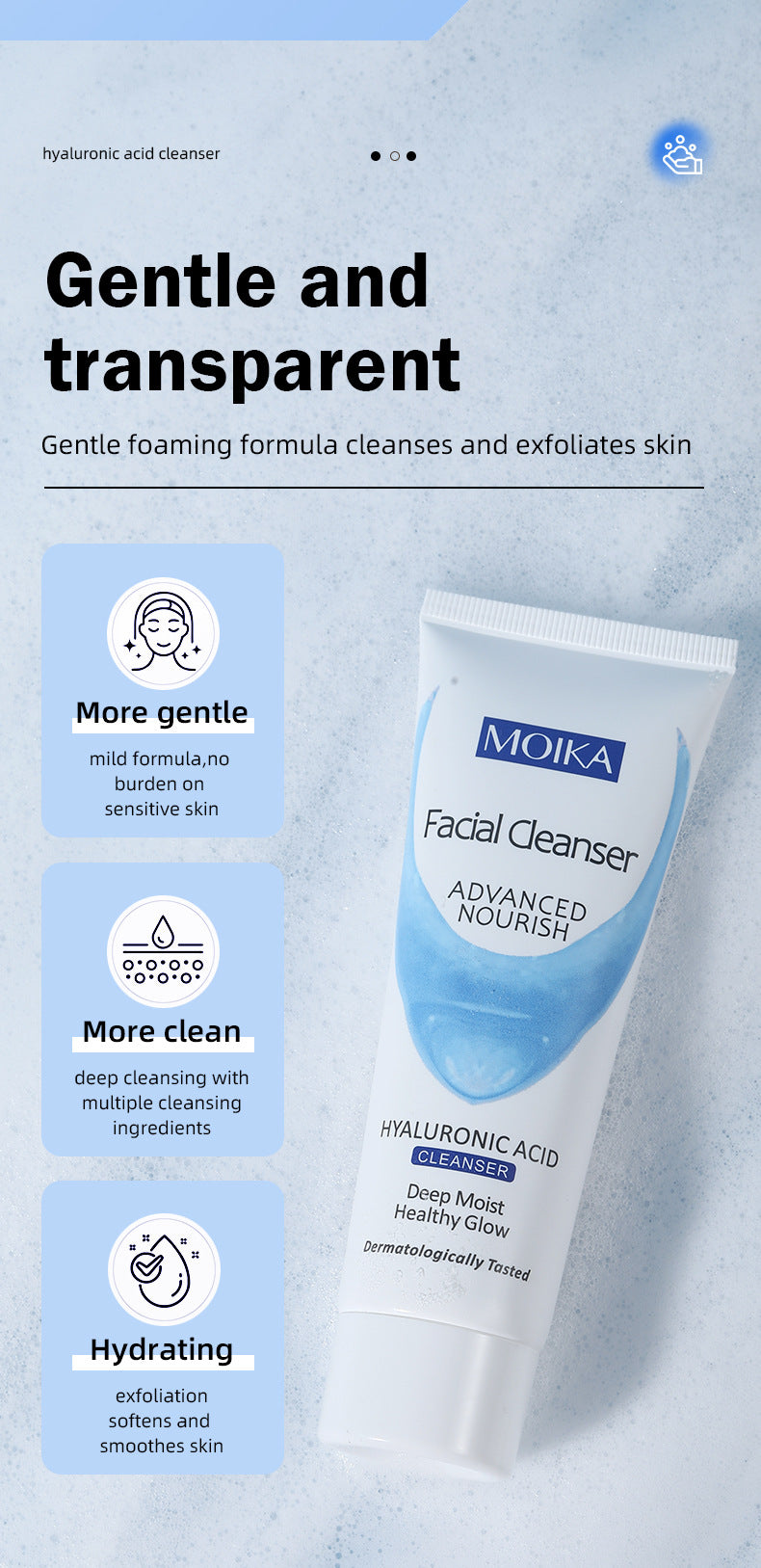 In Stock Moika Facial Cleanser Oil Control Wholesale