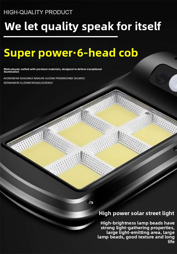 Specially designed for outdoor use120COB Solar Human Body Sensing Street Light Outdoor Waterproof Wall Light LED Garden lamp