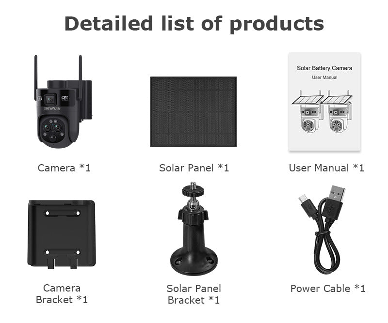 Exclusive Supply3Lens Hybrid Zoom15Double Waterproof Solar Camera6MP High Definition Wireless Multi-Zone