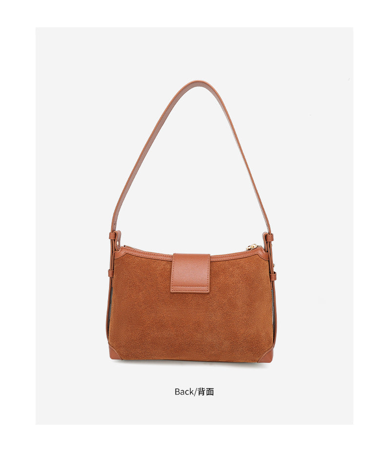 European and American New Style Deer Antler Leather Bag Single Shoulder Underarm Bag Light Luxury Fashion Women's Bag Genuine Leather Crossbody Women's Bag Niche Large Capacity