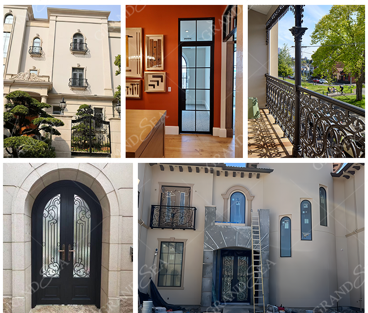 Exquisitely Designed Modern Exterior Arches Double Front Main  Wrought Iron Exterior Door Design