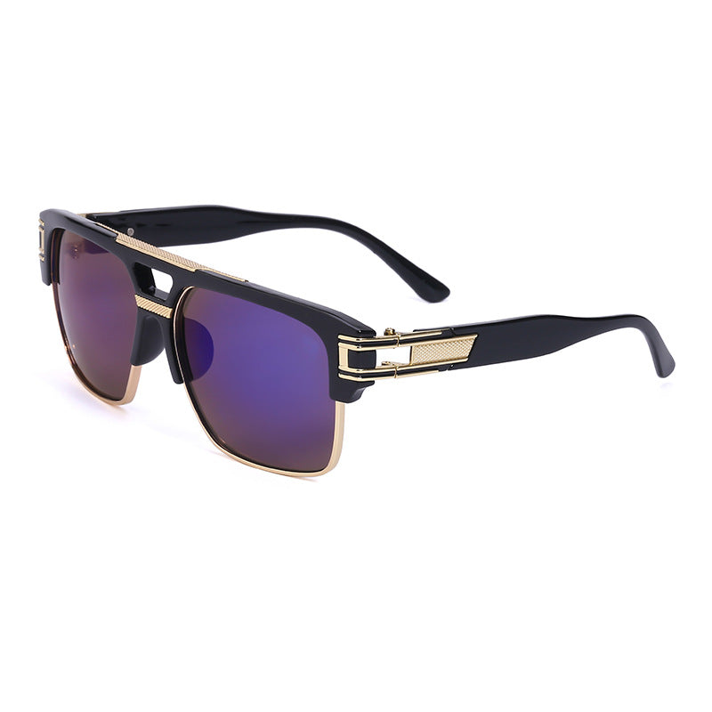 Glasses for Men Driving Special European and American Large Frame Sunglasses Men's High-end Sense Retro Trend Sunscreen Sunshade Full Frame Sunglasses