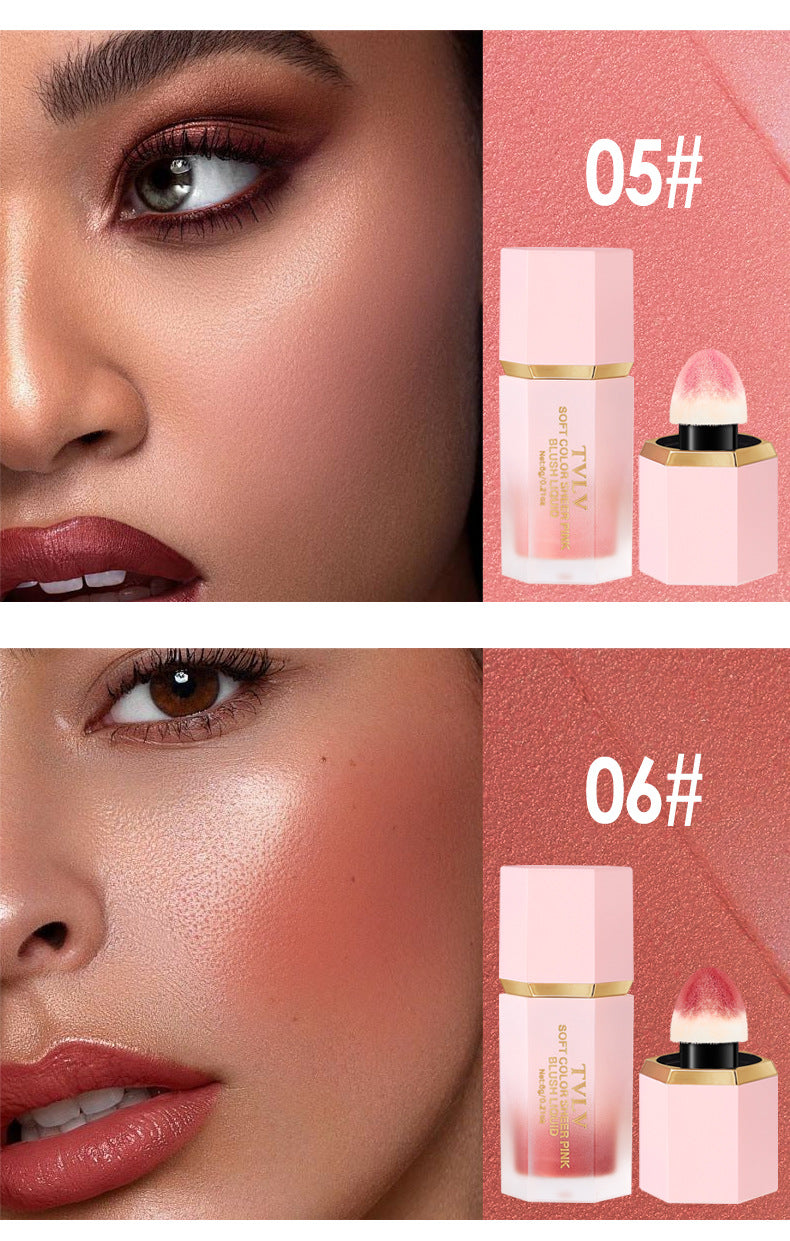 New Product TVLV Liquid Blush Velvet Moisturizing Six-color Lip Glaze Multi-functional Rouge Blush Facial Makeup