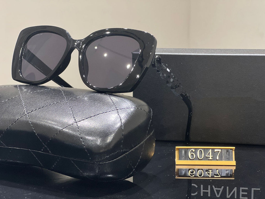 New Fashion Chanel Sunglasses Xiaohongshu Internet Celebrity Same Style Versatile No-Makeup Face Slimming UV Protection Sunglasses
