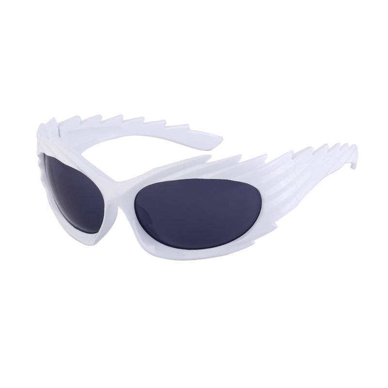 Europe and America Y2K Millennium Windproof Sunglasses for Women Trendy Personality Irregular Shape Sun Protection Sunglasses for Men Cycling Sports Glasses