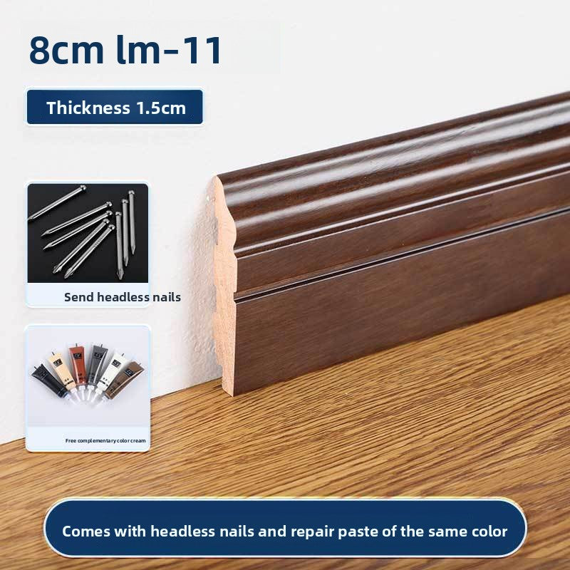 8Premium Solid Wood Skirting Board, Ultra-thin Corner Trim for the Whole House, Light Luxury Flat Baseboard