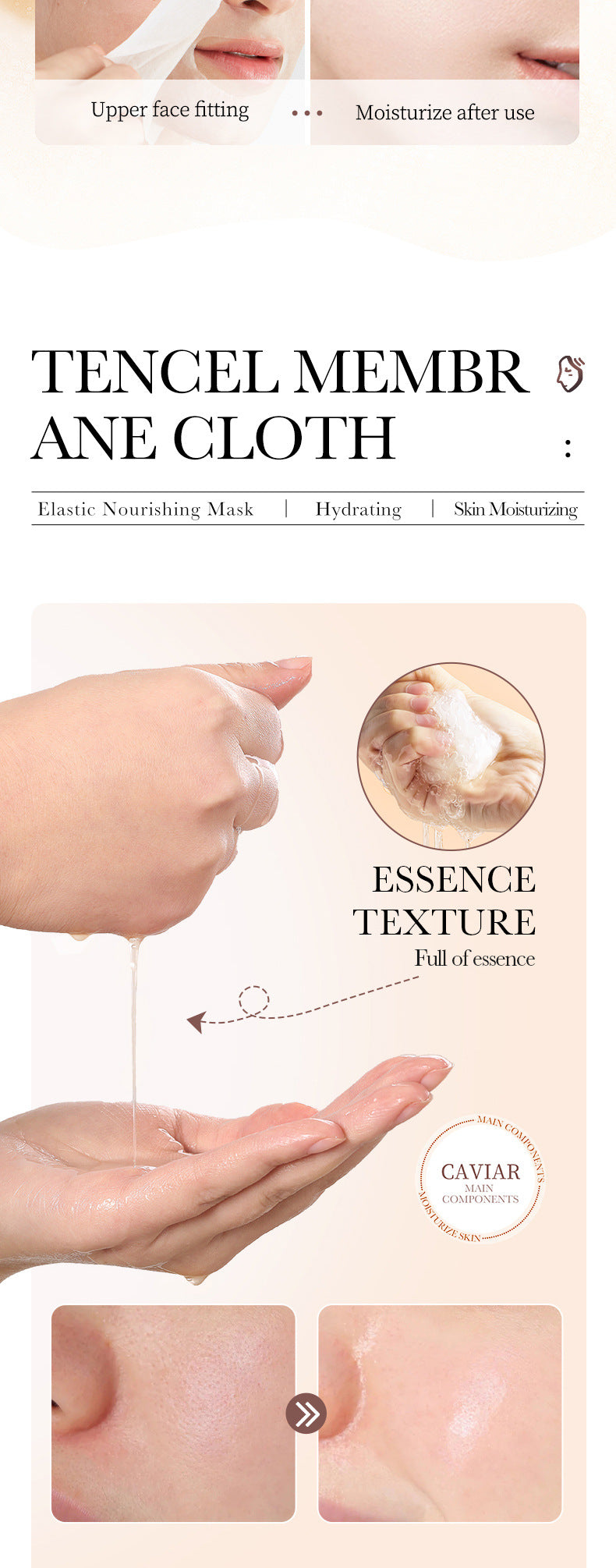 Mask BIOAOUA White Truffle Moisturizing Caviar Nourishing Resurrection Grass Hydrating  Wholesale
