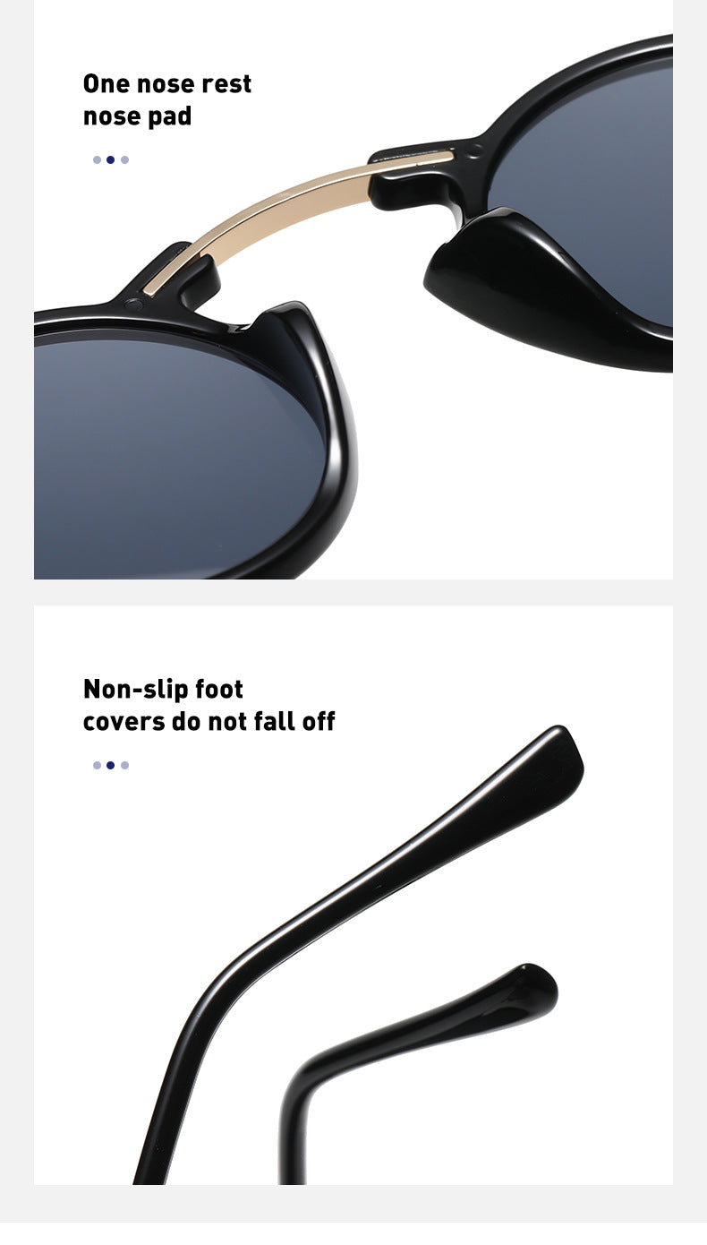 Steampunk Small Frame Sunglasses for Women, European and American Trendy Round Frame Sunglasses, Unique Street Style Glasses for Women sunglasses