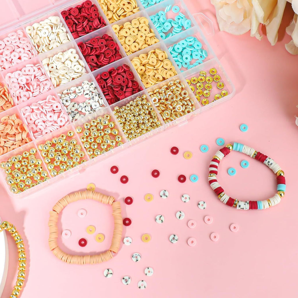 New Soft Clay Disc Accessories Clay Beads Round Beads Drill Rings Jewelry Bracelet Components DIY Suit