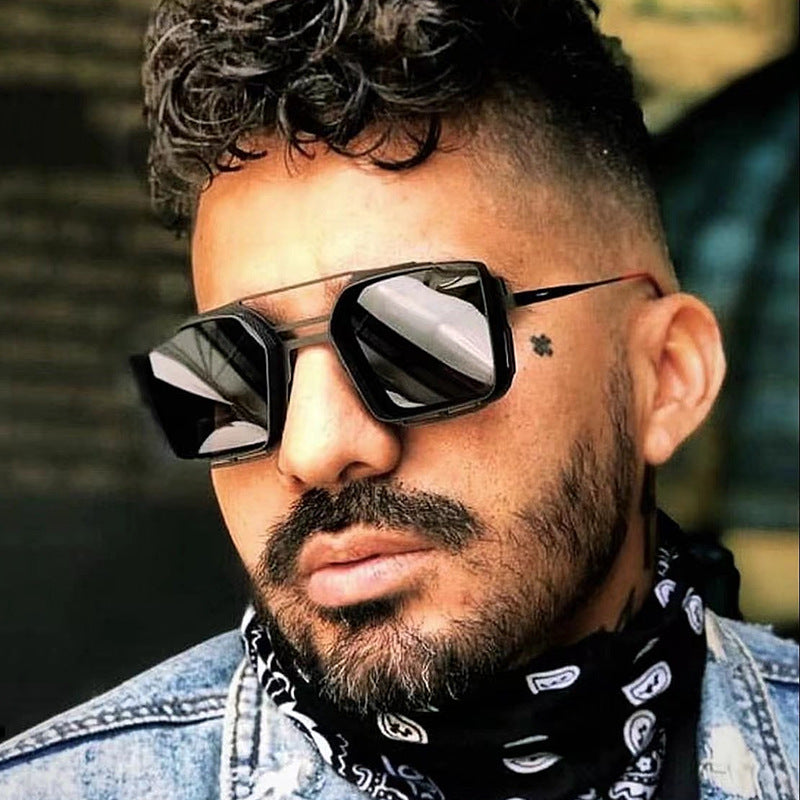 Vintage Steampunk Sunglasses for Men Metal Hollow Square Frame Sunglasses Men's Trendy Glasses sunglasses