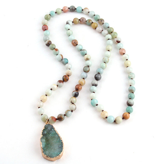 108Pink Quartz Bracelet Lotus Lucky Tree Pendant Labradorite Braided Bracelet Agate Tiger Eye Elastic Bracelet