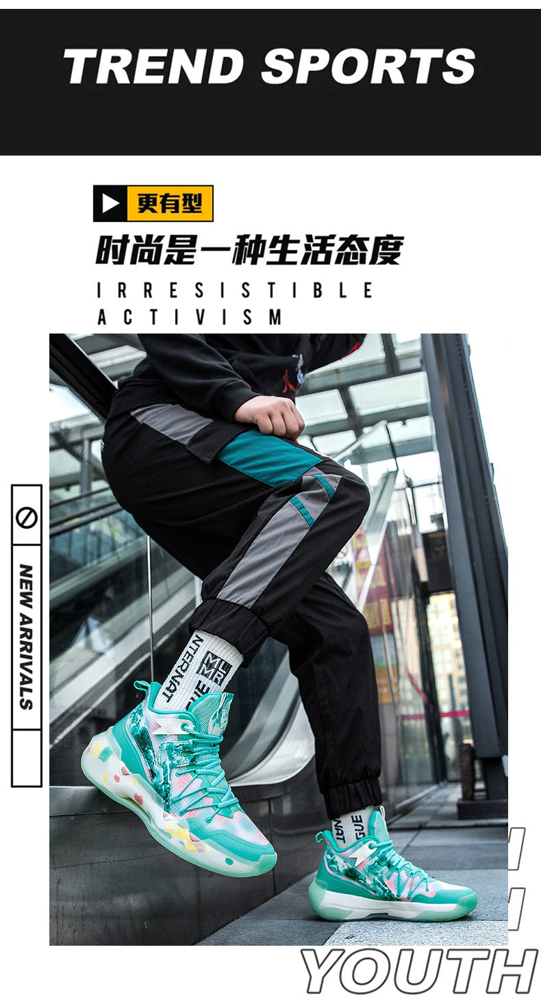 2025New National Era Men's Shoes Fashion Sports Shoes Youth High Elasticity Cushioning Anti-Slip Wear-Resistant Trendy Basketball Shoes