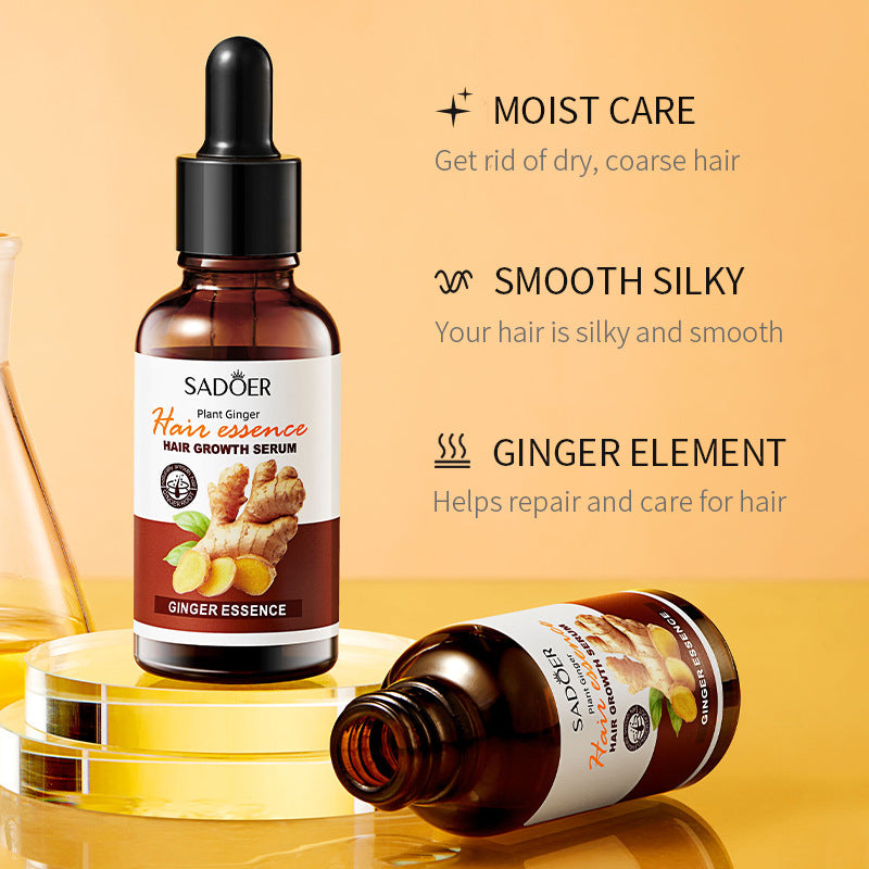 Ginger Hair Treatment Solution30ml SADOER Moisturizing and Hydrating Hair Care  Foreign Trade Live Wholesale