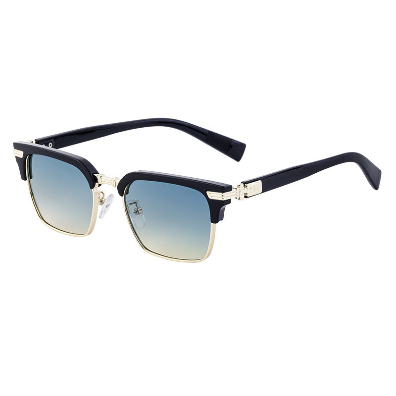 New Retro Square Frame Sunglasses Unisex Eyebrow Frame UV Protection Sunglasses Double Bridge Glasses shades