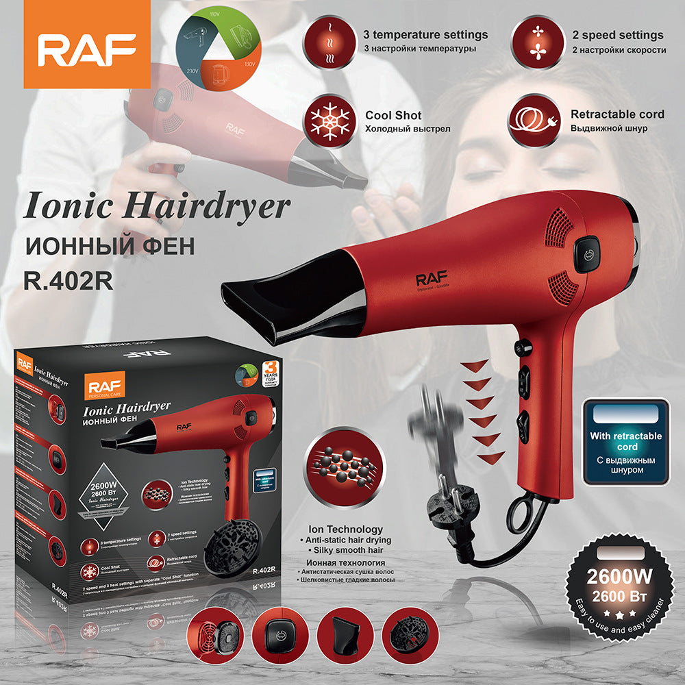 RAF European Standard2400W High-Power Household Hotel Hair Dryer Salon Electric Hair Dryer Hot and Cold Air Blower R.402