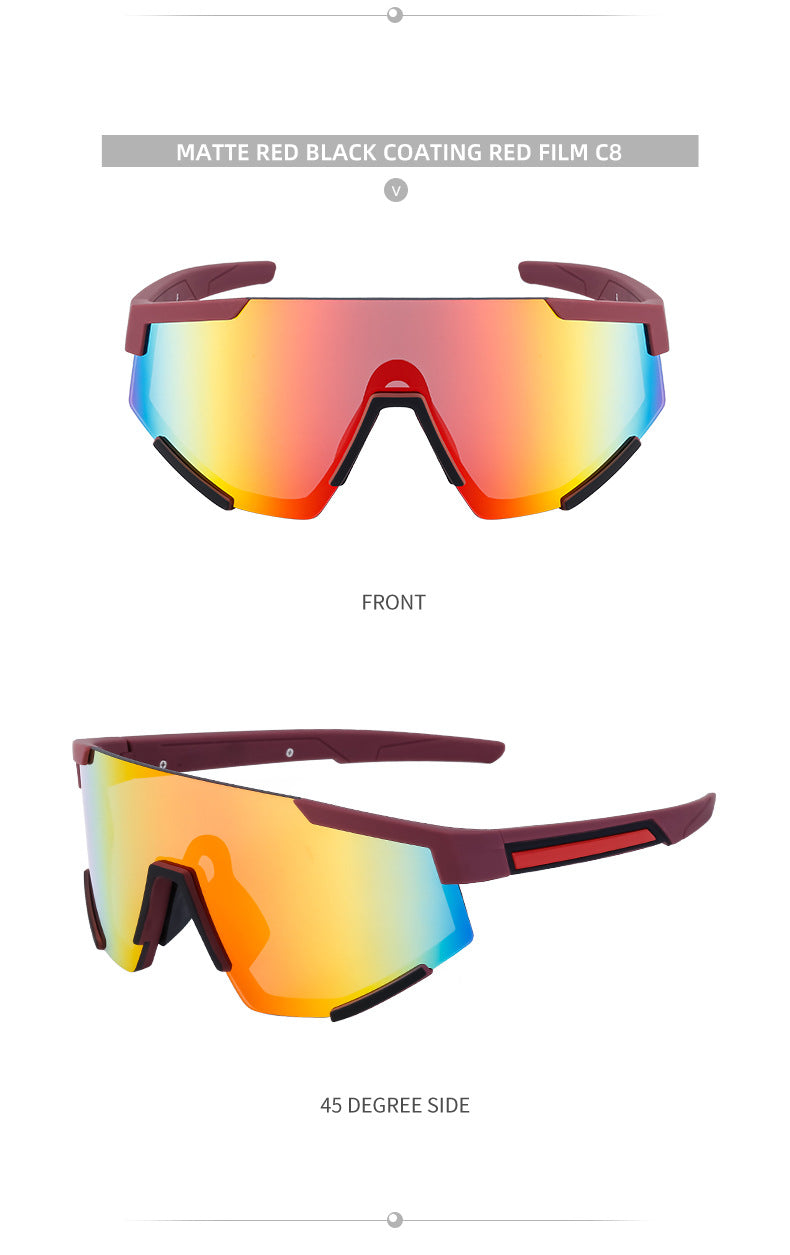 New Cycling Goggles for Women, UV Protection, One-Piece Large Frame Sunglasses, Outdoor Sports Colorful Integrated Sunglasses