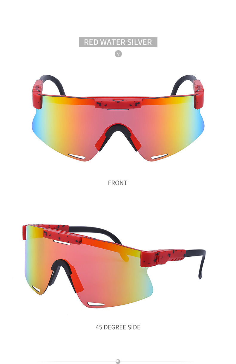 New European and American Style Colorful Outdoor Cycling Windproof Sunglasses for Men and Women Integrated Sports Sun Protection Sunglasses
