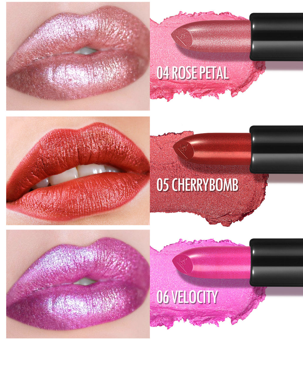 6Pack of Pearlescent Lipsticks Set, European and American Style, Fine Shimmer, Long-lasting, Waterproof, Non-fading, Non-transfer Lipstick Set