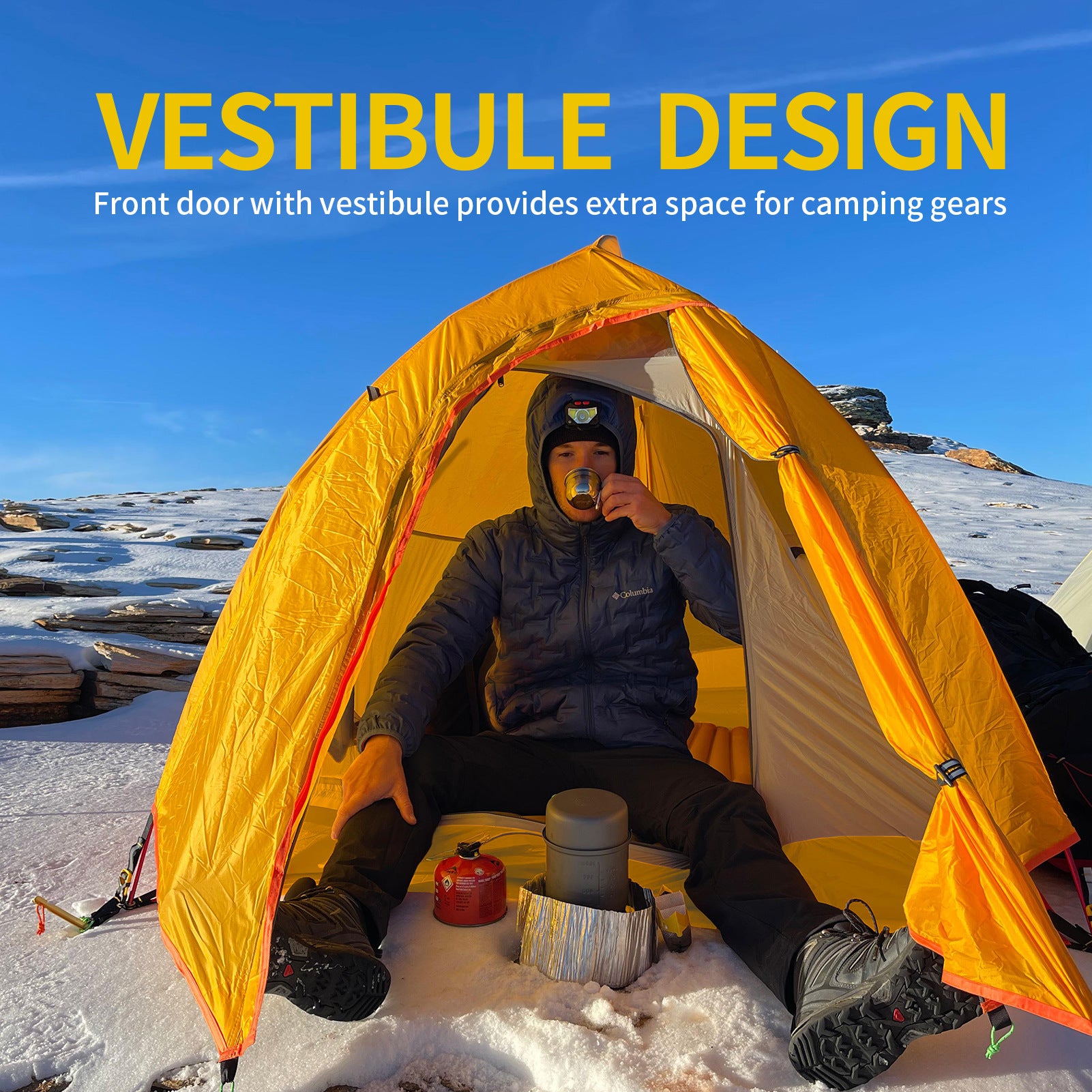 Outdoor Supplies Tent Outdoor Camping Double Layer Tent Thickened Waterproof Windproof Camping Hiking Mountaineering Tent