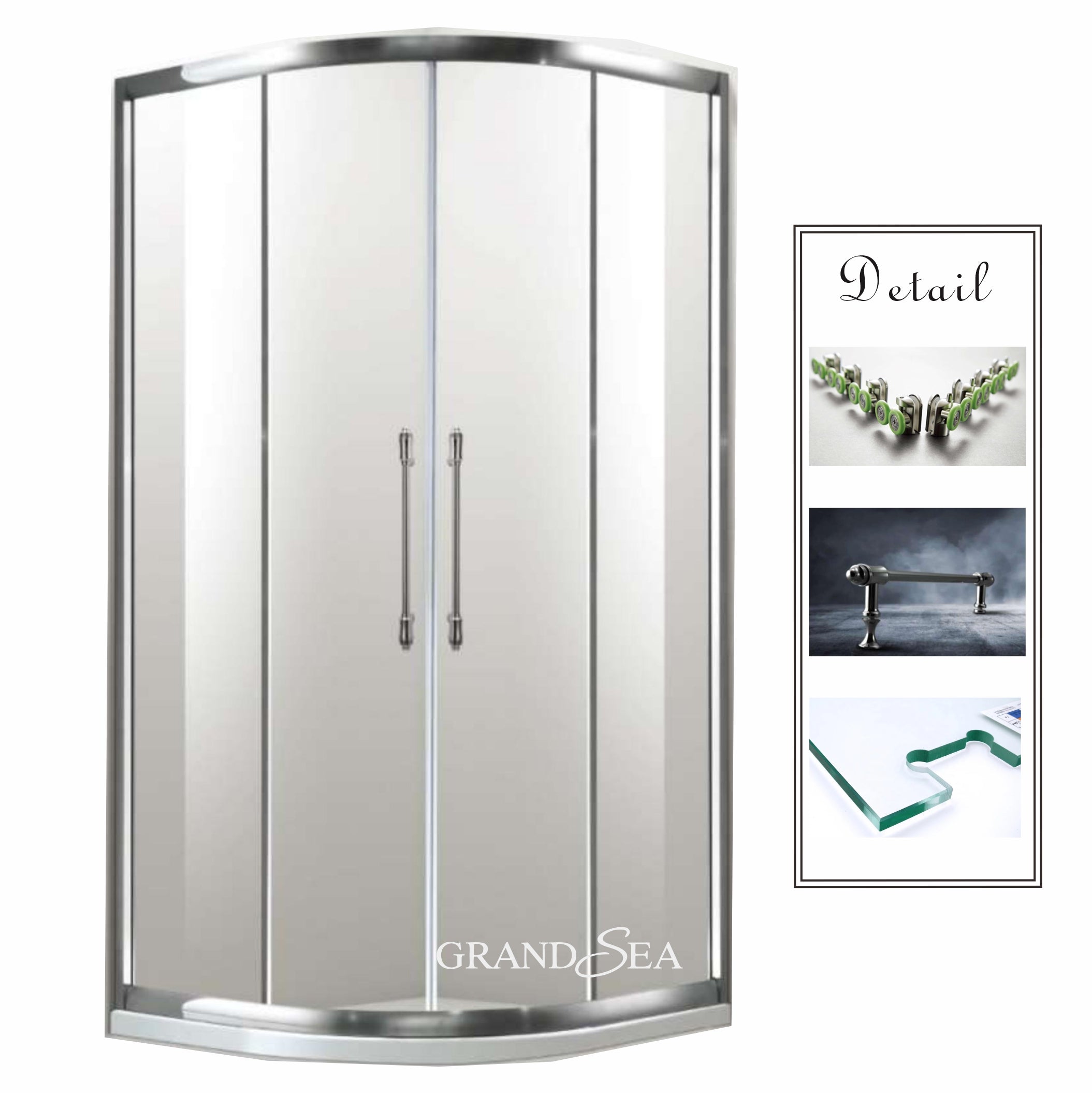 Simple Bathroom Shower Enclosure Tempered Glass Shower Cabin Door Shower Rooms