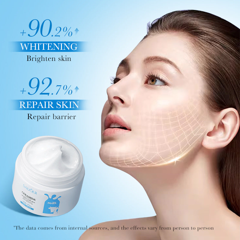 Milk Moisturizing Cream50g SADOER Ceramide Moisturizing and Rejuvenating Face Cream Cross-Border Wholesale