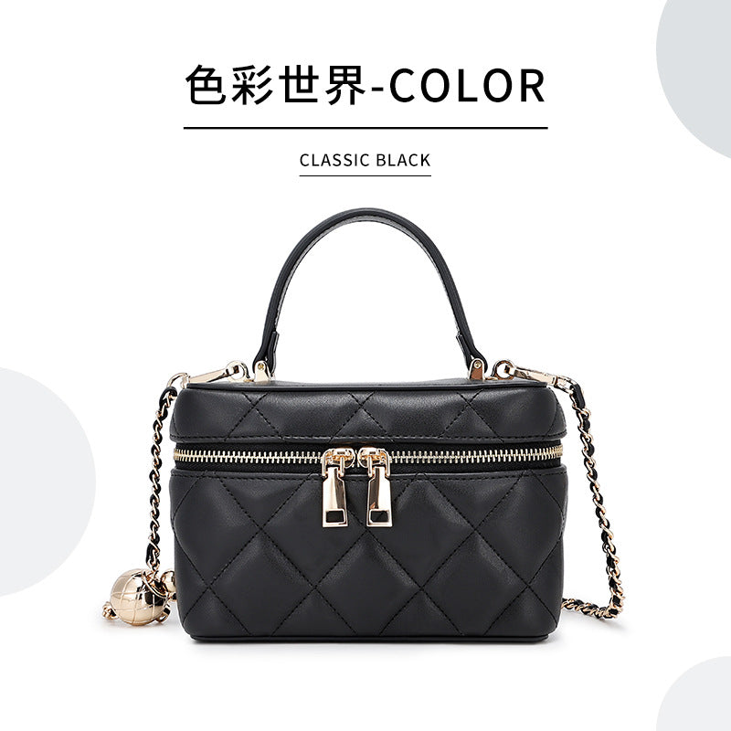 Korean Style Fashion Handbag for Women New Simple Embroidery Small Square Bag2024Spring and Summer Trendy Crossbody Bag