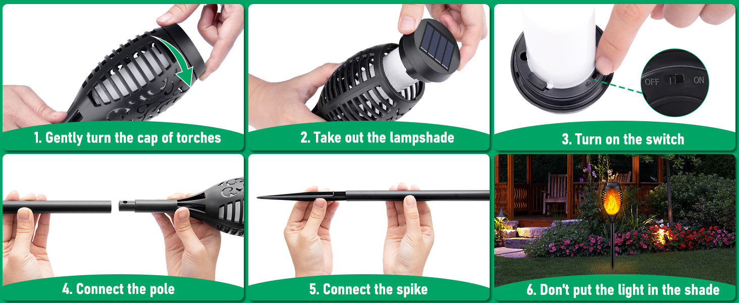 Popular96LED Solar Torch Light Outdoor Garden Flame Light51LED Lawn Garden Landscape Light