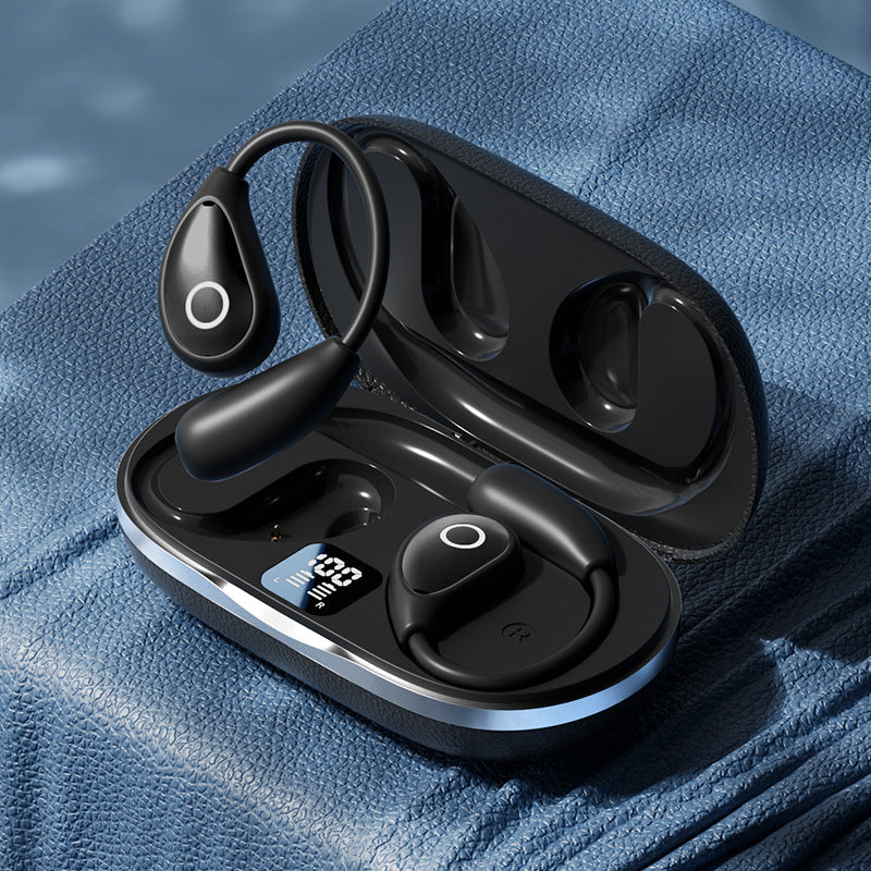 Popular M96Leather Texture Ear-Hook Bluetooth Earphones Ultra-Long Battery Life High-Value Private Model Wireless Bluetooth Earphones