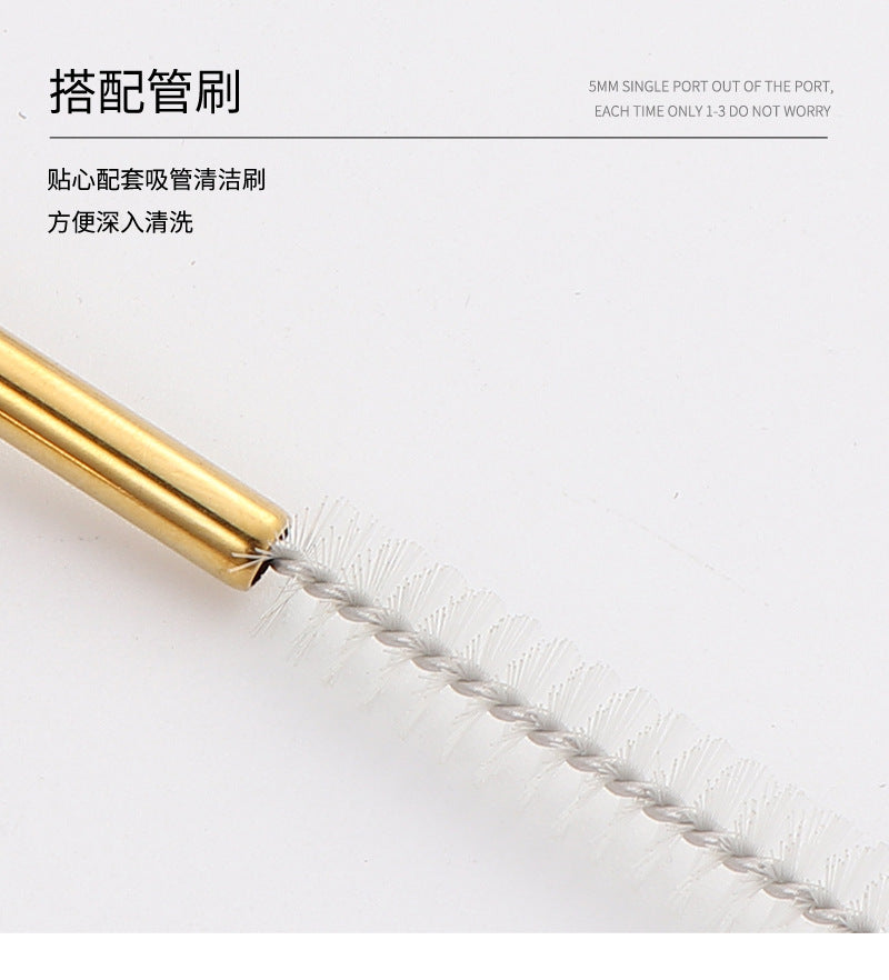 410Stainless Steel Portable Outdoor Camping Tableware Set304Stainless Steel Straw Knife Fork Spoon Chopsticks Seven-Piece Set